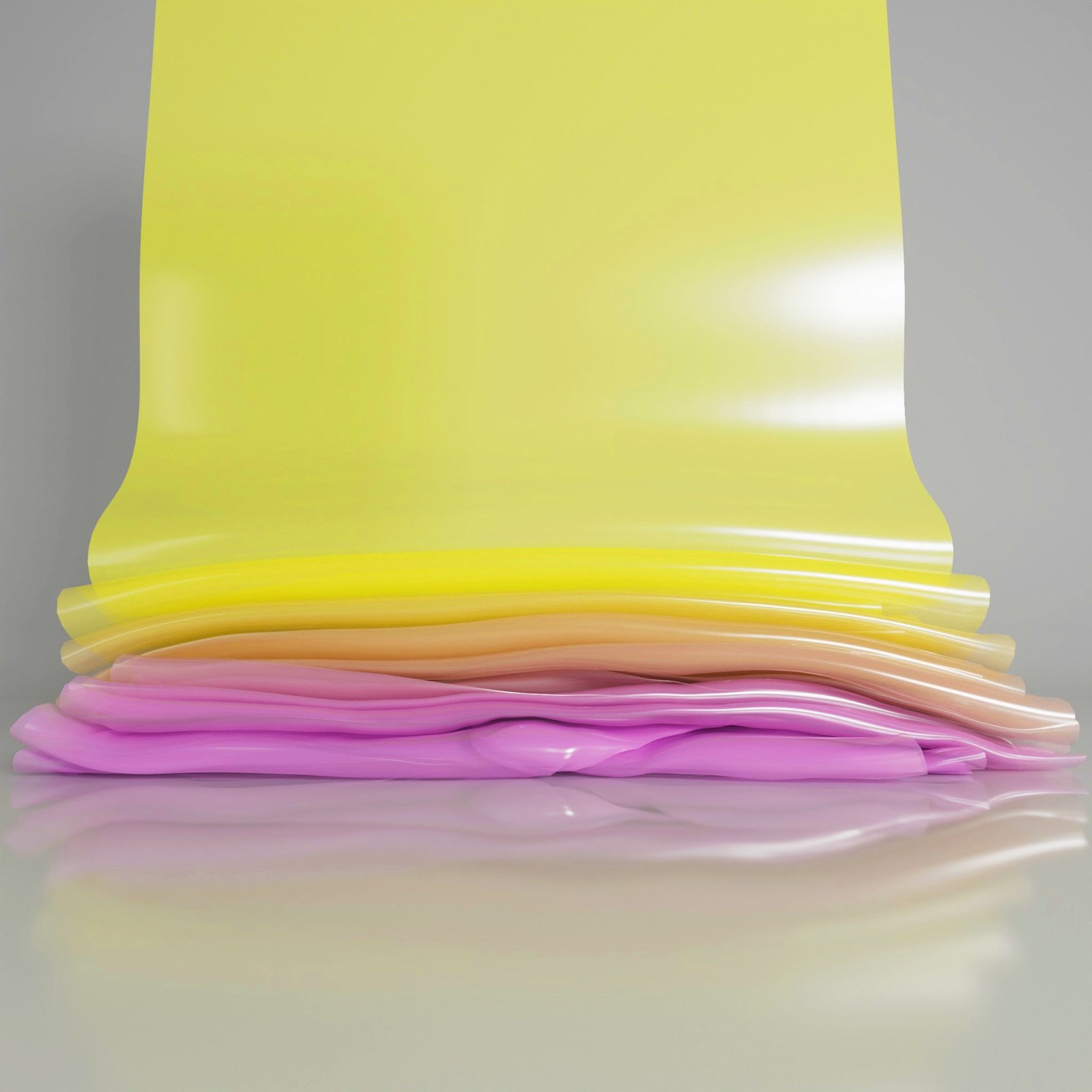 Render 3D abstracto en amarillo y rosa